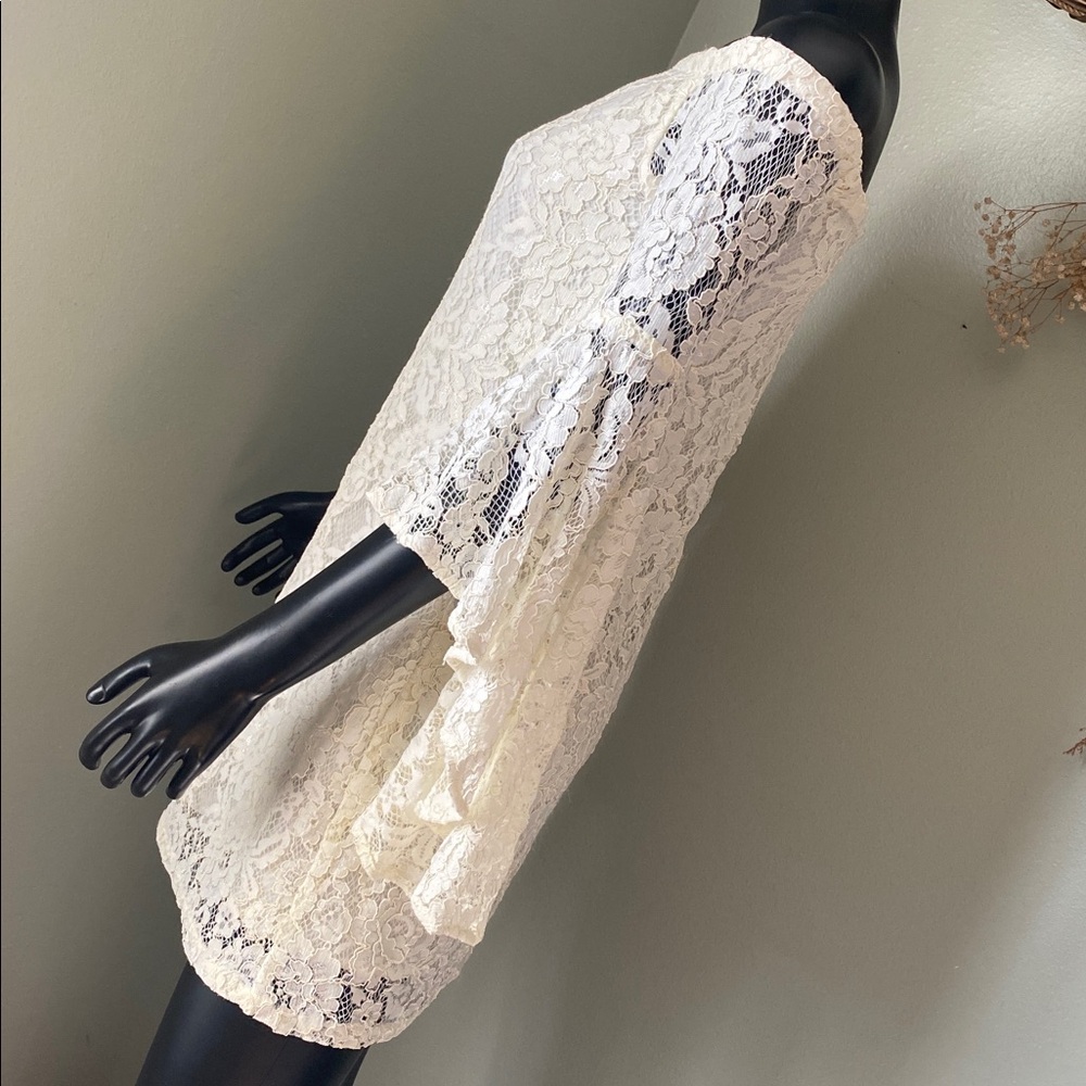 Wayf Cream Lace Off-Shoulder Angelic Dress - Picture 6 of 12
